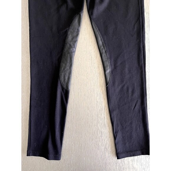 Tory Burch Black XS Pants Ribbed Leather Knee Patch Inseam 27" Great Condition - Picture 8 of 9